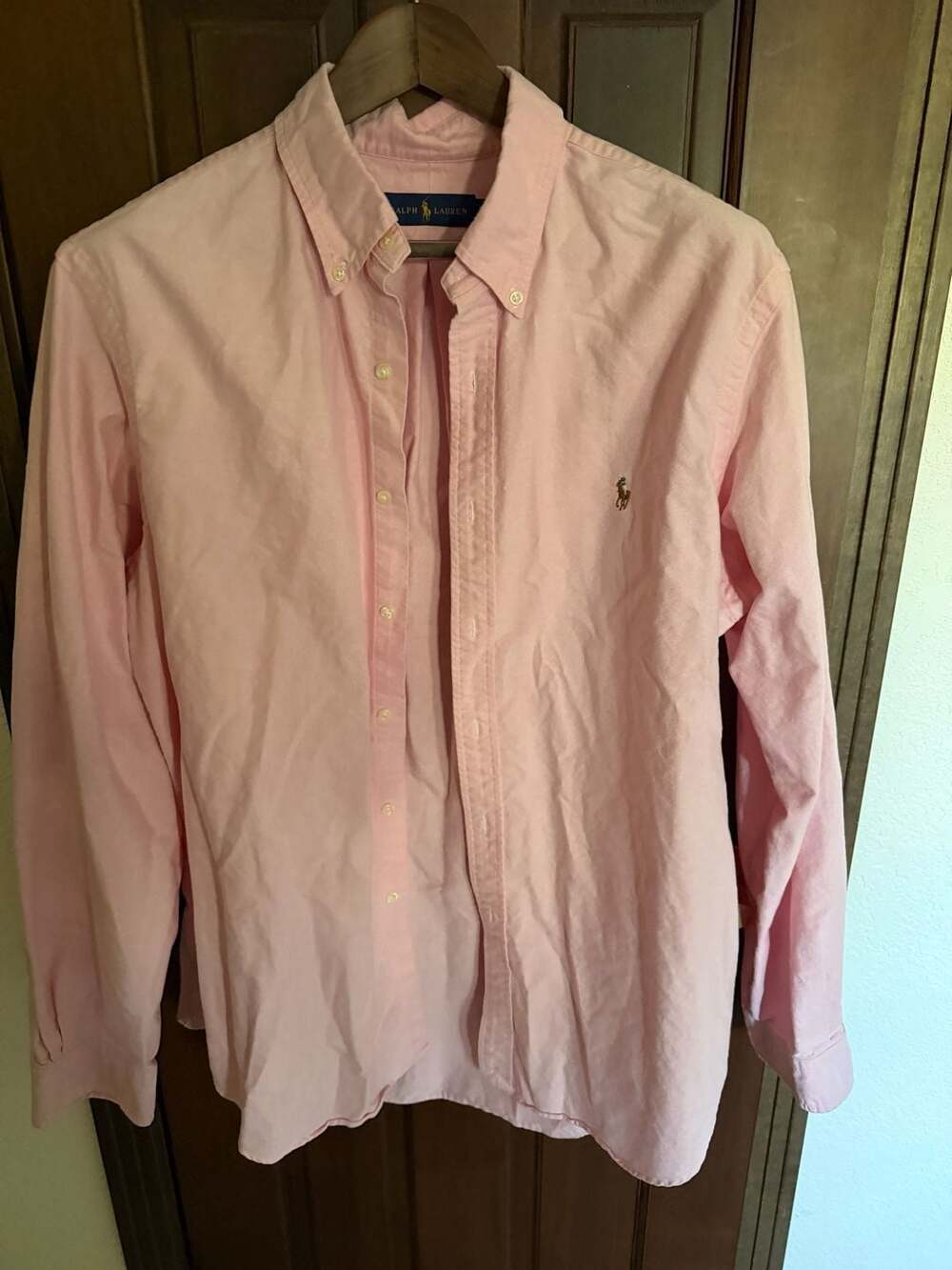 Ralph Lauren Button Down Long Sleeve Oxford Shirt in Pink